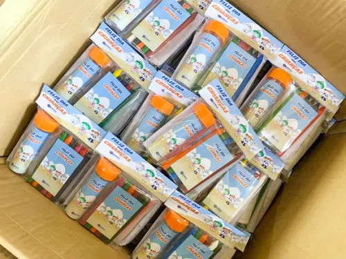 Kit Massinha, Giz de Cera e Bolha de Sabão Dia das Crianças