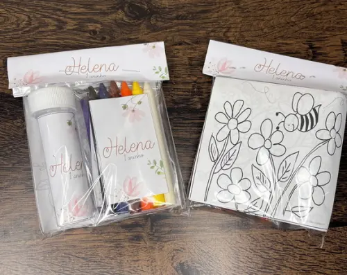Kit Massinha, Giz de Cera e Bolha de Sabão Floral