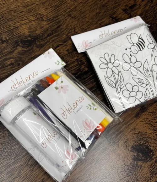 Kit Massinha, Giz de Cera e Bolha de Sabão Floral