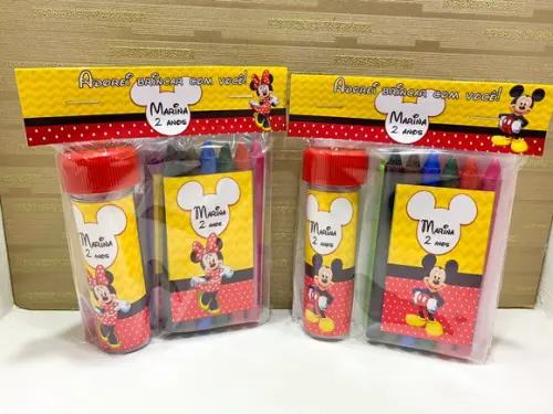 Kit Massinha, Giz de Cera e Bolha de Sabão Minnie e Mickey