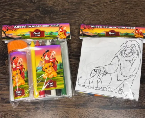 Kit Massinha, Giz de Cera e Bolha de Sabão Rei Leão