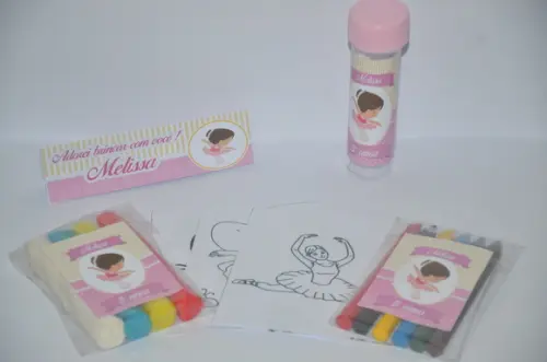 Kit Massinha, Giz de Cera e Bolinha de Sabão Bailarina