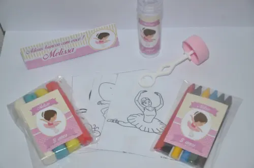 Kit Massinha, Giz de Cera e Bolinha de Sabão Bailarina