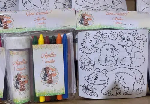Kit Massinha, Giz de Cera e Bolinha de Sabão Bosque