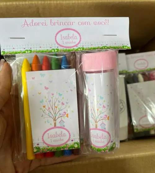 Kit Massinha, Giz de Cera e Bolinha de Sabão Borboletas