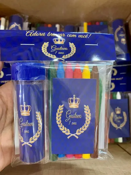 Kit Massinha, Giz de Cera e Bolinha de Sabão Coroa Realeza