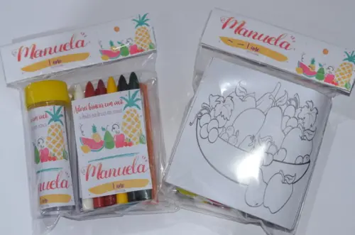 Kit Massinha, Giz de Cera e Bolinha de Sabão Frutas