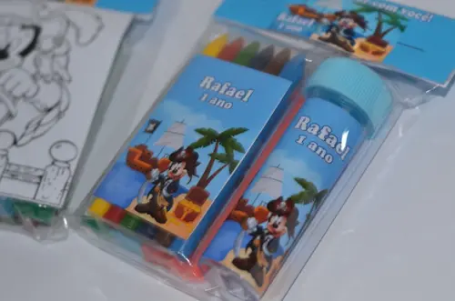 Kit Massinha, Giz de Cera e Bolinha de Sabão Mickey Pirata