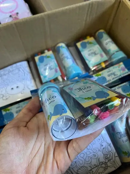Kit Massinha, Giz de Cera e Bolinha de Sabão Fundo do Mar