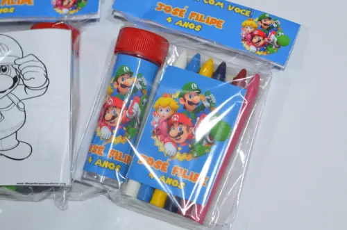 Kit Massinha, Giz de Cera e Bolinha de Sabão Super Mário