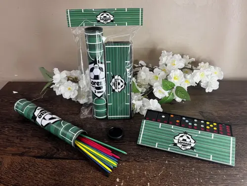 Kit Pega Varetas e Dominó Personalizado Futebol