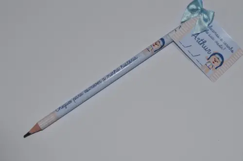 Lápis Personalizado com Laço e Tag Urso Aviador