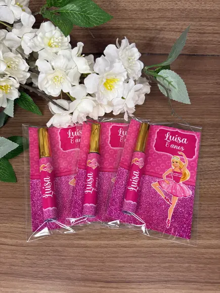 Lip Gloss com Card Personalizado Barbie Bailarina