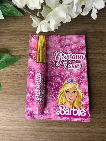 Lip Gloss com Card Personalizado Barbie