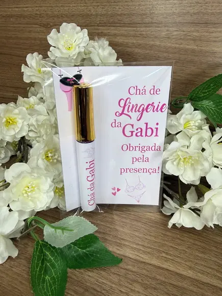Lip Gloss com Card Personalizado Chá de Lingerie