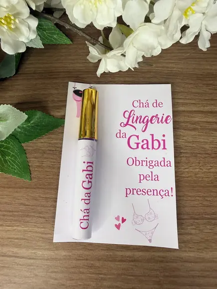 Lip Gloss com Card Personalizado Chá de Lingerie