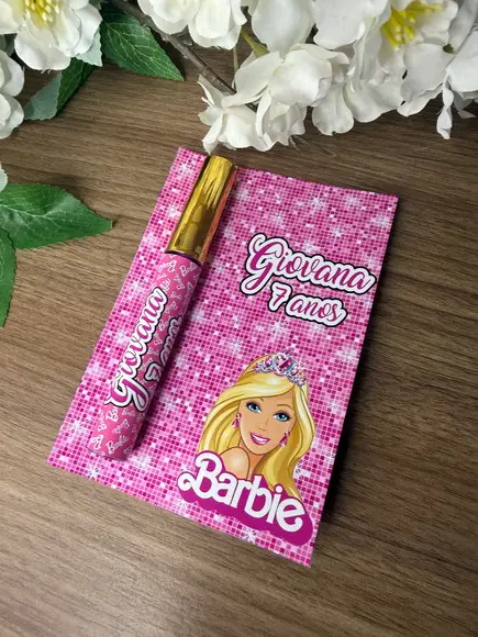 Lip Gloss com Card Personalizado Barbie