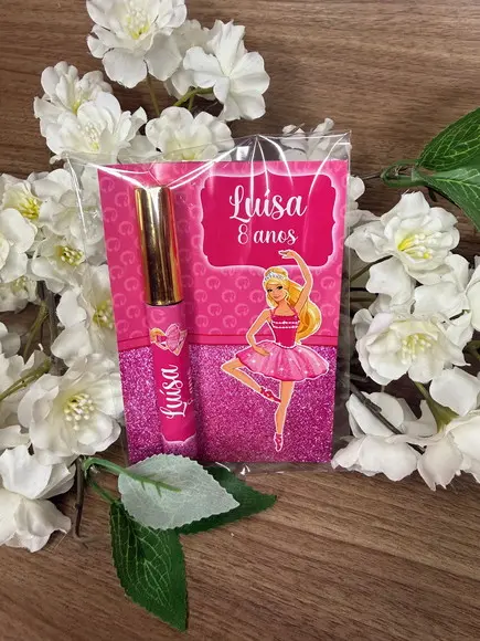 Lip Gloss com Card Personalizado Barbie Bailarina