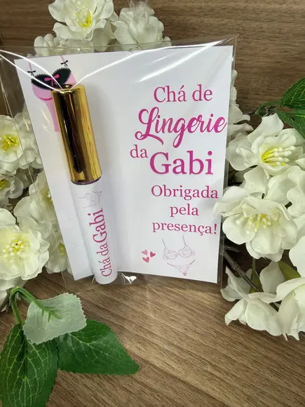 Lip Gloss com Card Personalizado Chá de Lingerie