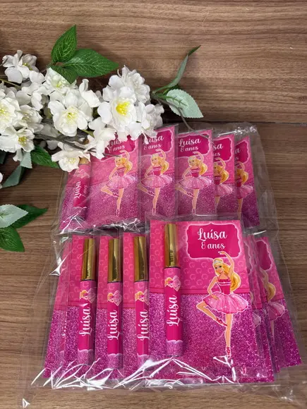 Lip Gloss com Card Personalizado Barbie Bailarina