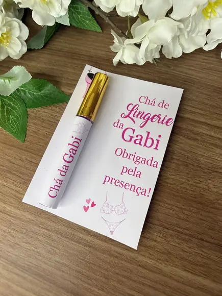Lip Gloss com Card Personalizado Chá de Lingerie