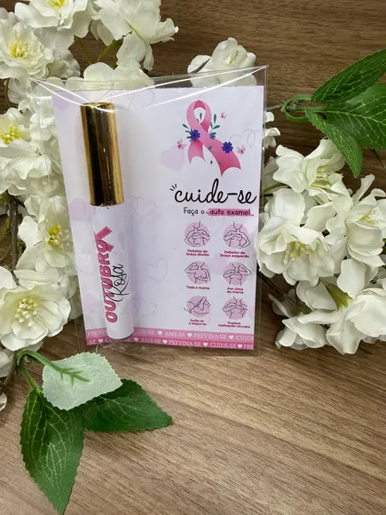 Lip Gloss com Card Personalizado Outubro Rosa
