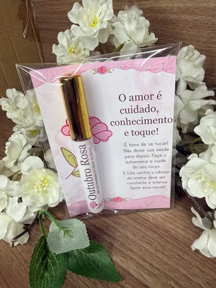 Lip Gloss com Card Personalizado Outubro Rosa