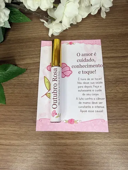 Lip Gloss com Card Personalizado Outubro Rosa