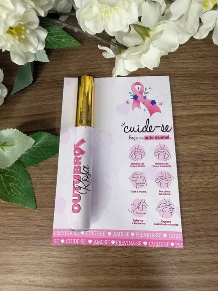Lip Gloss com Card Personalizado Outubro Rosa