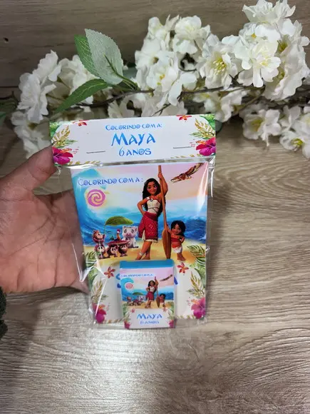 Mini Revista de Colorir Personalizada com Mini Giz de Cera