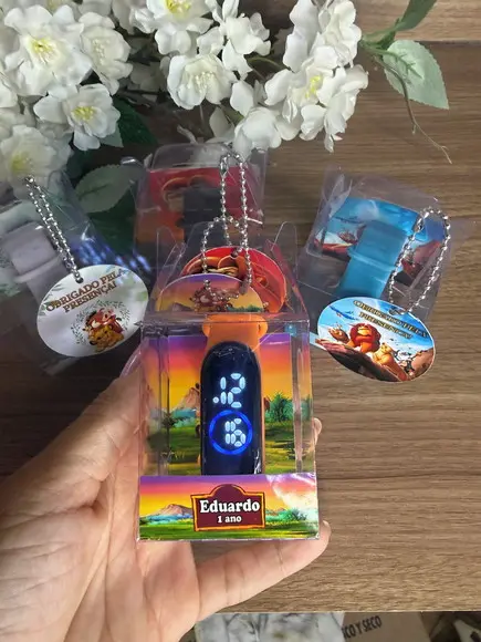 Relógio Digital Infantil com Caixinha Personalizada Rei Leão