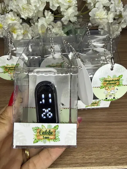 Relógio Digital Infantil com Caixinha Personalizada Safari