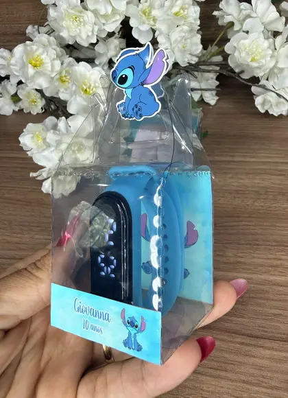Relógio Digital Infantil com Caixinha Personalizada Stitch