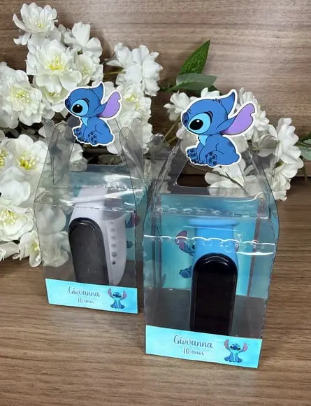 Relógio Digital Infantil com Caixinha Personalizada Stitch