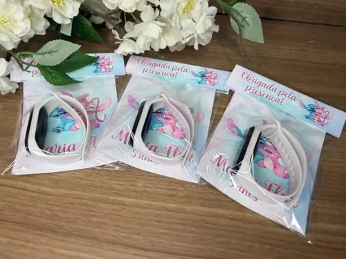 Relógio Digital Infantil Personalizado Stitch e Angel