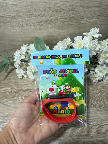 Relógio Digital Infantil Personalizado Super Mario