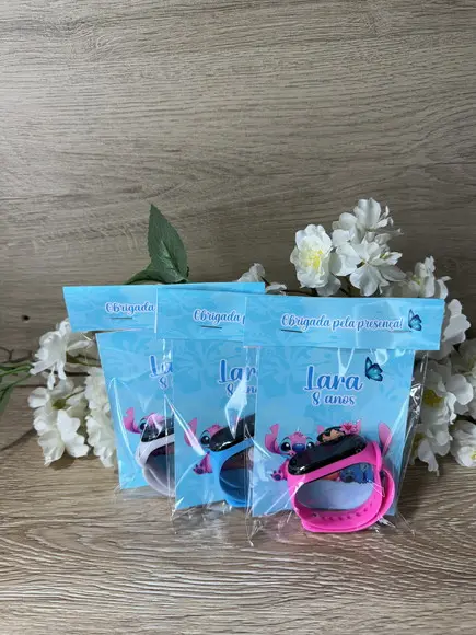 Relógio Digital Infantil Personalizado Stitch e Angel