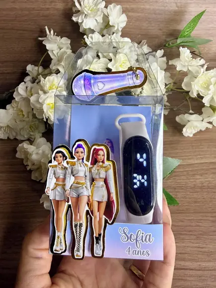 Relógio Digital Luxo com Caixa Personalizada Guerreiras Kpop