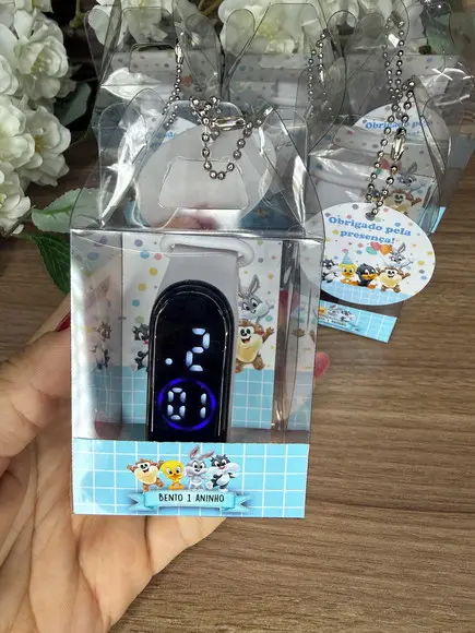 Relógio Infantil com Caixinha Personalizada Baby Loney Tunes