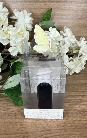Relógio Infantil com Caixinha Personalizada Jardim Borboleta