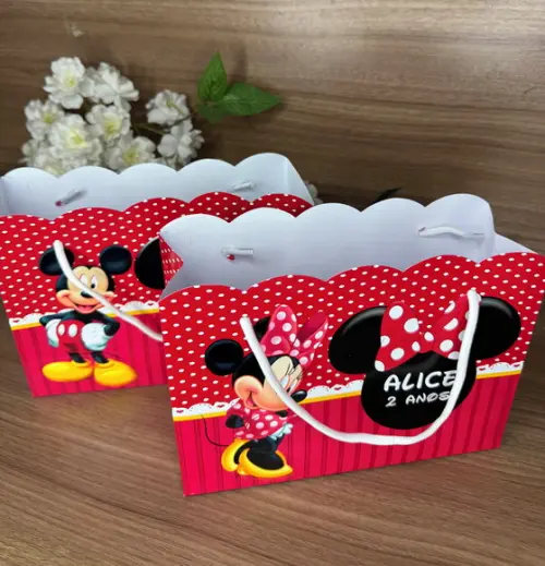 Sacola Nuvem Personalizada Mickey e Minnie