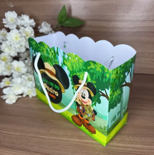 Sacola Nuvem Personalizada Mickey Safari