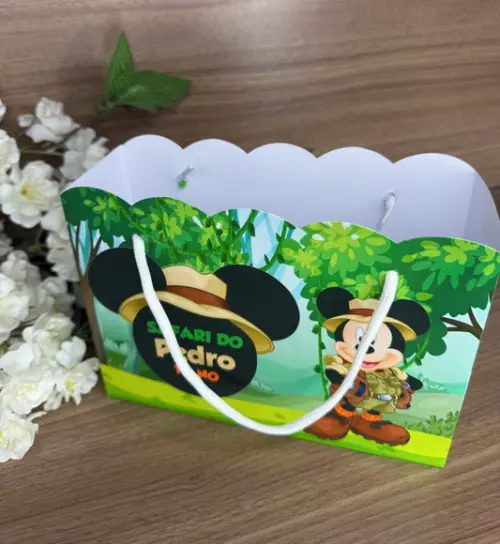 Sacola Nuvem Personalizada Mickey Safari