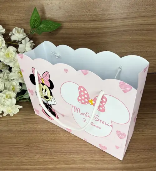 Sacola Nuvem Personalizada Minnie Rosa