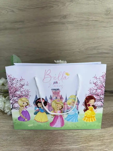 Sacola Personalizada 20x15x7 cm as Princesas Cute