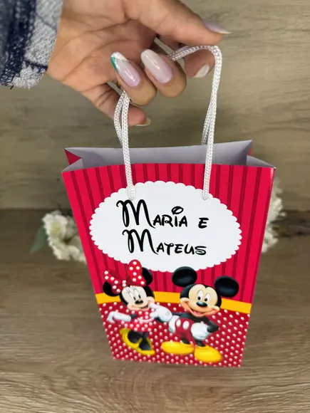 Sacola Personalizada 22x13 Mickey e Minnie