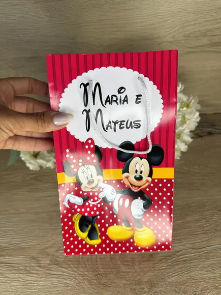 Sacola Personalizada 22x13 Mickey e Minnie