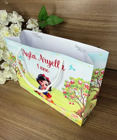 Sacola Personalizada Branca de Neve Cute