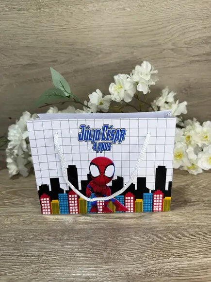 Sacolinha Personalizada 15x11 Homem Aranha Cute