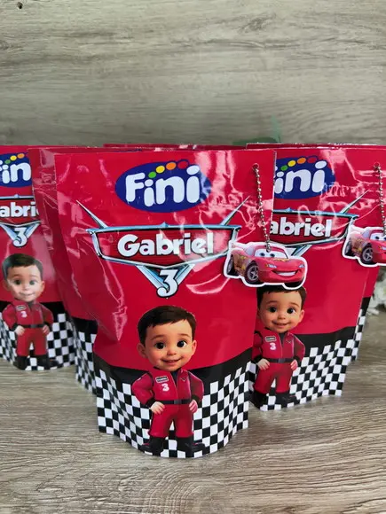 Saquinho Zip Lock Personalizado Carros com Tag 19x12